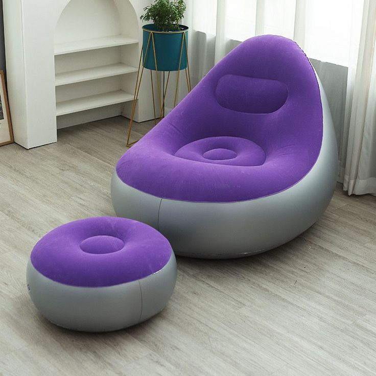 🛋️ Inflatable Lounge Chair with Ottoman