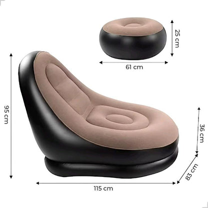🛋️ Inflatable Lounge Chair with Ottoman