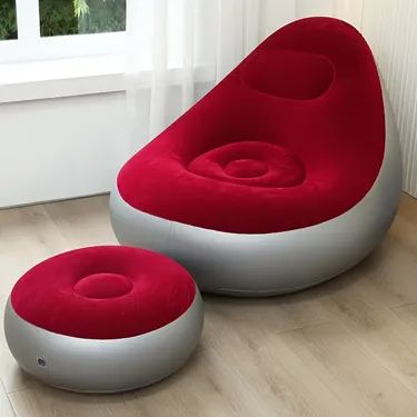 🛋️ Inflatable Lounge Chair with Ottoman