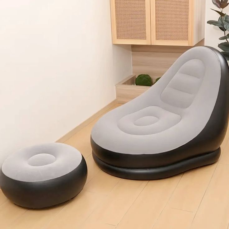 🛋️ Inflatable Lounge Chair with Ottoman
