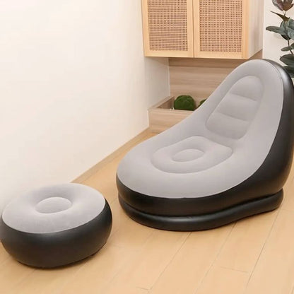🛋️ Inflatable Lounge Chair with Ottoman